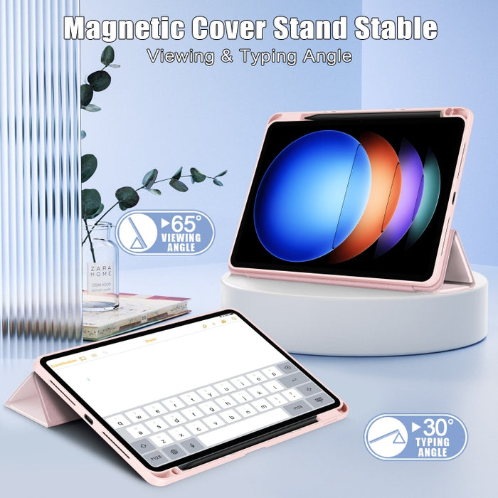 Funda para tableta de cuero inteligente de color sólido acrílico de tres pliegues, For Xiaomi Pad 6S Pro 12.4, For Xiaomi Redmi Pad SE, For Xiaomi Pad 6 / 6 Pro