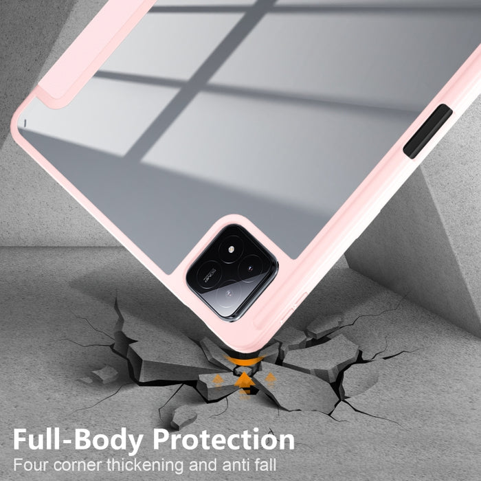 Funda para tableta de cuero inteligente de color sólido acrílico de tres pliegues, For Xiaomi Pad 6S Pro 12.4, For Xiaomi Redmi Pad SE, For Xiaomi Pad 6 / 6 Pro