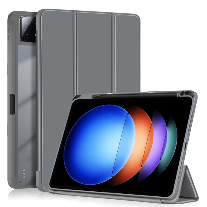 Funda para tableta de cuero inteligente de color sólido acrílico de tres pliegues, For Xiaomi Pad 6S Pro 12.4, For Xiaomi Redmi Pad SE, For Xiaomi Pad 6 / 6 Pro