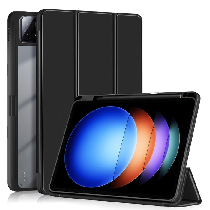 Funda para tableta de cuero inteligente de color sólido acrílico de tres pliegues, For Xiaomi Pad 6S Pro 12.4, For Xiaomi Redmi Pad SE, For Xiaomi Pad 6 / 6 Pro
