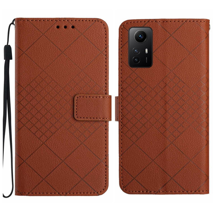 Funda para teléfono de cuero con textura de cuadrícula rómbica, For Xiaomi Poco F4 5G, For Xiaomi Redmi 10A / 9C, For Xiaomi 12 Pro, For Xiaomi 12