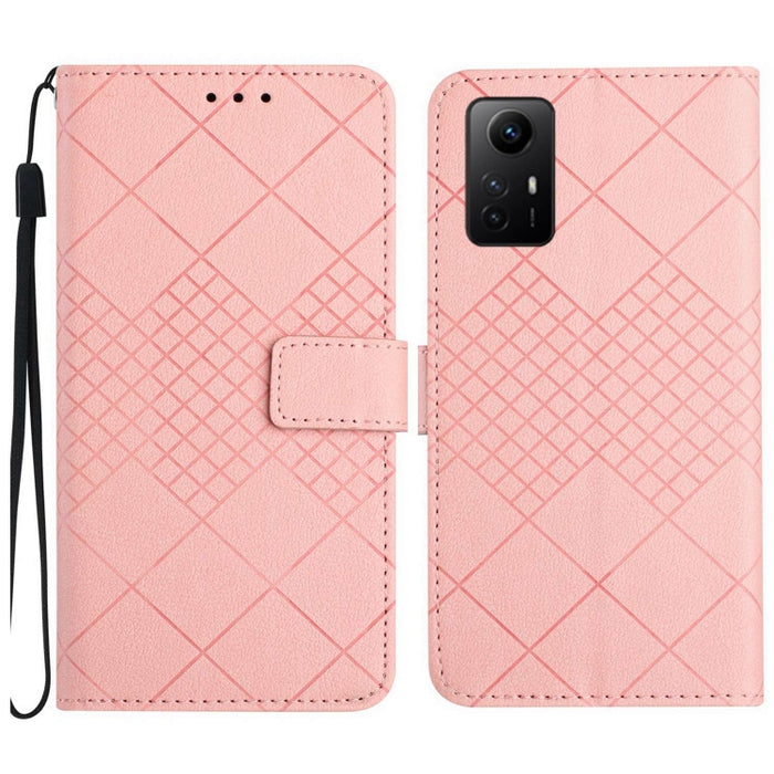Funda para teléfono de cuero con textura de cuadrícula rómbica, For Xiaomi Redmi Note 12 4G Global, For Xiaomi Redmi A1 / A2, For Xiaomi Redmi 11A / Poco C55, For Xiaomi Redmi Note 12 Pro+ India, For Xiaomi Redmi Note 12 Pro India                      ...