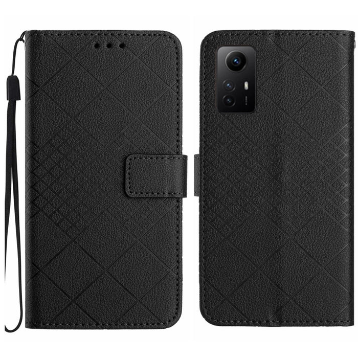 Funda para teléfono de cuero con textura de cuadrícula rómbica, For Xiaomi Poco F4 5G, For Xiaomi Redmi 10A / 9C, For Xiaomi 12 Pro, For Xiaomi 12