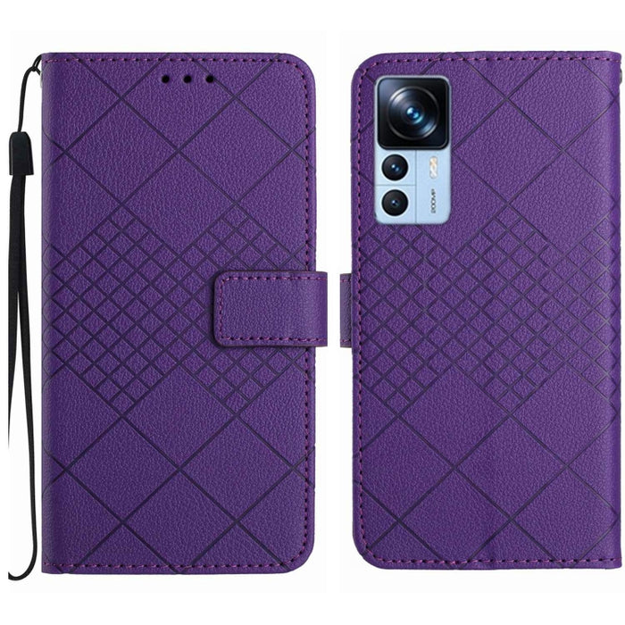 Funda para teléfono de cuero con textura de cuadrícula rómbica, For Xiaomi Redmi Note 12 4G Global, For Xiaomi Redmi A1 / A2, For Xiaomi Redmi 11A / Poco C55, For Xiaomi Redmi Note 12 Pro+ India, For Xiaomi Redmi Note 12 Pro India                      ...