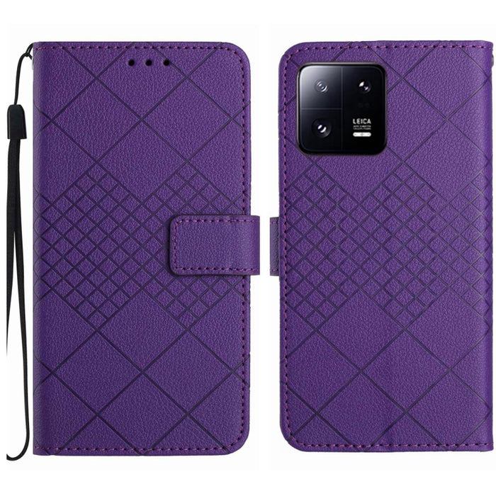 Funda para teléfono de cuero con textura de cuadrícula rómbica, For Xiaomi Redmi Note 12 4G Global, For Xiaomi Redmi A1 / A2, For Xiaomi Redmi 11A / Poco C55, For Xiaomi Redmi Note 12 Pro+ India, For Xiaomi Redmi Note 12 Pro India                      ...