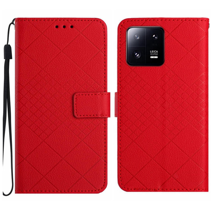 Funda para teléfono de cuero con textura de cuadrícula rómbica, For Xiaomi Redmi Note 12 4G Global, For Xiaomi Redmi A1 / A2, For Xiaomi Redmi 11A / Poco C55, For Xiaomi Redmi Note 12 Pro+ India, For Xiaomi Redmi Note 12 Pro India                      ...