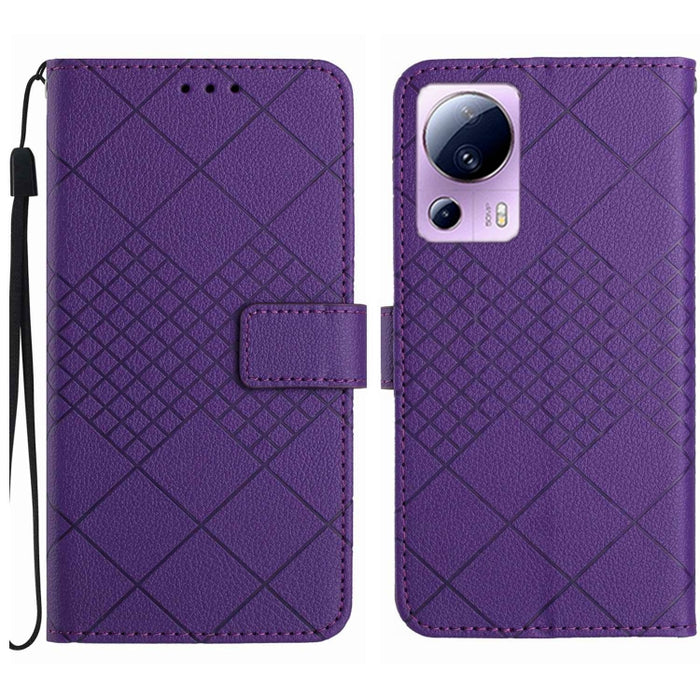 Funda para teléfono de cuero con textura de cuadrícula rómbica, For Xiaomi Redmi Note 12 4G Global, For Xiaomi Redmi A1 / A2, For Xiaomi Redmi 11A / Poco C55, For Xiaomi Redmi Note 12 Pro+ India, For Xiaomi Redmi Note 12 Pro India                      ...