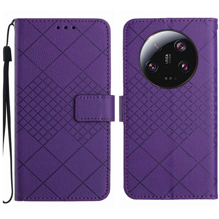 Funda para teléfono de cuero con textura de cuadrícula rómbica, For Xiaomi Redmi 13 4G Global / 5G Global, For Xiaomi Redmi A3, For Xiaomi Redmi Note 13 4G Global, For Xiaomi Redmi 13C 5G, For Xiaomi 14 Ultra, For Xiaomi 14 Pro, For Xiaomi 14          ...