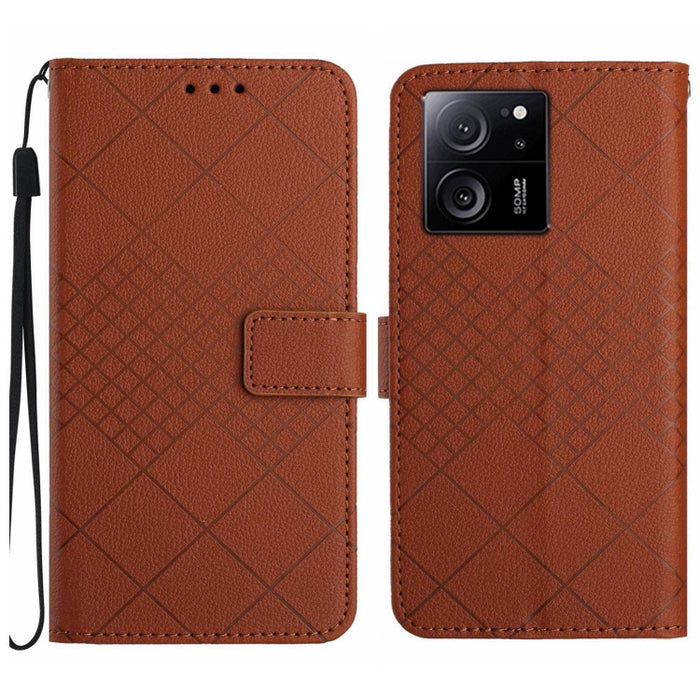 Funda para teléfono de cuero con textura de cuadrícula rómbica, For Xiaomi Redmi 13 4G Global / 5G Global, For Xiaomi Redmi A3, For Xiaomi Redmi Note 13 4G Global, For Xiaomi Redmi 13C 5G, For Xiaomi 14 Ultra, For Xiaomi 14 Pro, For Xiaomi 14          ...