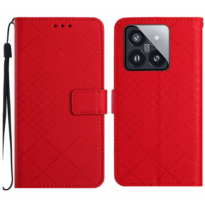 Funda para teléfono de cuero con textura de cuadrícula rómbica, For Xiaomi Redmi 13 4G Global / 5G Global, For Xiaomi Redmi A3, For Xiaomi Redmi Note 13 4G Global, For Xiaomi Redmi 13C 5G, For Xiaomi 14 Ultra, For Xiaomi 14 Pro, For Xiaomi 14          ...