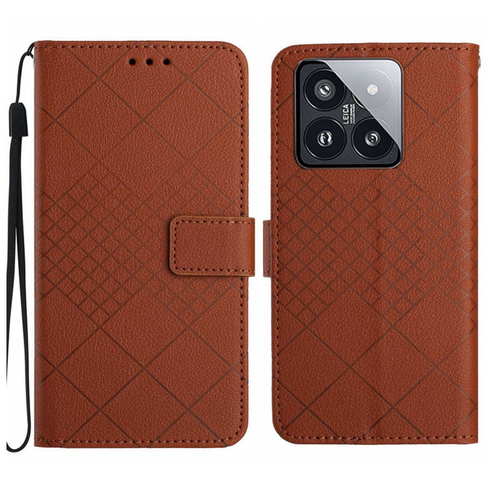 Funda para teléfono de cuero con textura de cuadrícula rómbica, For Xiaomi Redmi 13 4G Global / 5G Global, For Xiaomi Redmi A3, For Xiaomi Redmi Note 13 4G Global, For Xiaomi Redmi 13C 5G, For Xiaomi 14 Ultra, For Xiaomi 14 Pro, For Xiaomi 14          ...