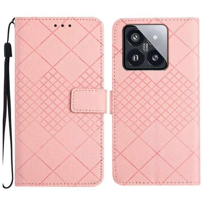Funda para teléfono de cuero con textura de cuadrícula rómbica, For Xiaomi Redmi 13 4G Global / 5G Global, For Xiaomi Redmi A3, For Xiaomi Redmi Note 13 4G Global, For Xiaomi Redmi 13C 5G, For Xiaomi 14 Ultra, For Xiaomi 14 Pro, For Xiaomi 14          ...