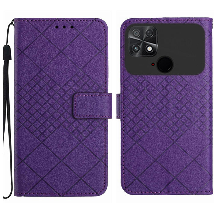 Funda para teléfono de cuero con textura de cuadrícula rómbica, For Xiaomi Redmi Note 12 4G Global, For Xiaomi Redmi A1 / A2, For Xiaomi Redmi 11A / Poco C55, For Xiaomi Redmi Note 12 Pro+ India, For Xiaomi Redmi Note 12 Pro India                      ...