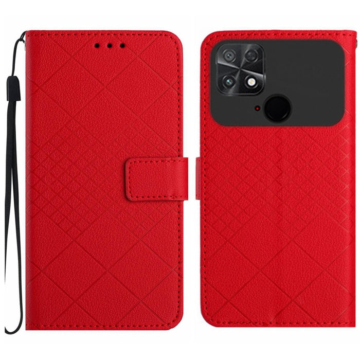 Funda para teléfono de cuero con textura de cuadrícula rómbica, For Xiaomi Redmi Note 12 4G Global, For Xiaomi Redmi A1 / A2, For Xiaomi Redmi 11A / Poco C55, For Xiaomi Redmi Note 12 Pro+ India, For Xiaomi Redmi Note 12 Pro India                      ...