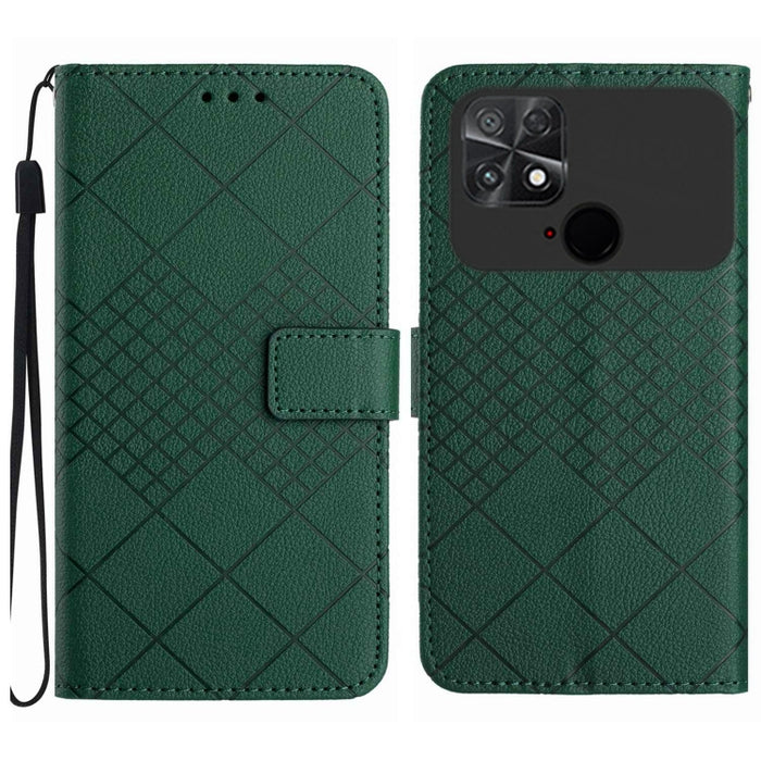 Funda para teléfono de cuero con textura de cuadrícula rómbica, For Xiaomi Redmi Note 12 4G Global, For Xiaomi Redmi A1 / A2, For Xiaomi Redmi 11A / Poco C55, For Xiaomi Redmi Note 12 Pro+ India, For Xiaomi Redmi Note 12 Pro India                      ...