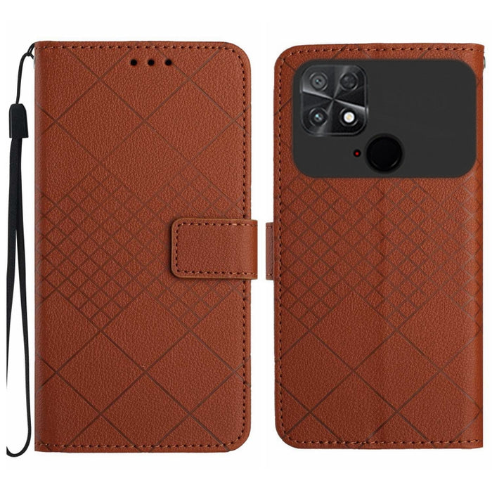 Funda para teléfono de cuero con textura de cuadrícula rómbica, For Xiaomi Redmi Note 12 4G Global, For Xiaomi Redmi A1 / A2, For Xiaomi Redmi 11A / Poco C55, For Xiaomi Redmi Note 12 Pro+ India, For Xiaomi Redmi Note 12 Pro India                      ...