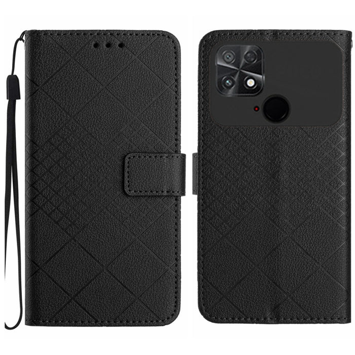 Funda para teléfono de cuero con textura de cuadrícula rómbica, For Xiaomi Redmi Note 12 4G Global, For Xiaomi Redmi A1 / A2, For Xiaomi Redmi 11A / Poco C55, For Xiaomi Redmi Note 12 Pro+ India, For Xiaomi Redmi Note 12 Pro India                      ...