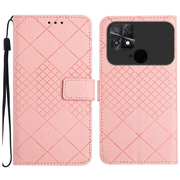 Funda para teléfono de cuero con textura de cuadrícula rómbica, For Xiaomi Redmi Note 12 4G Global, For Xiaomi Redmi A1 / A2, For Xiaomi Redmi 11A / Poco C55, For Xiaomi Redmi Note 12 Pro+ India, For Xiaomi Redmi Note 12 Pro India                      ...