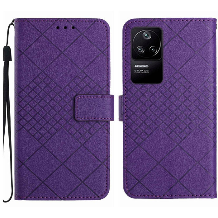 Funda para teléfono de cuero con textura de cuadrícula rómbica, For Xiaomi Poco F4 5G, For Xiaomi Redmi 10A / 9C, For Xiaomi 12 Pro, For Xiaomi 12