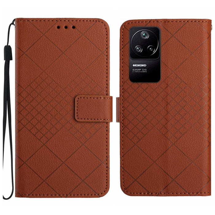 Funda para teléfono de cuero con textura de cuadrícula rómbica, For Xiaomi Poco F4 5G, For Xiaomi Redmi 10A / 9C, For Xiaomi 12 Pro, For Xiaomi 12