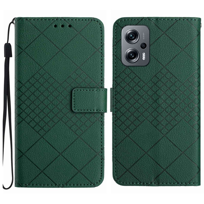 Funda para teléfono de cuero con textura de cuadrícula rómbica, For Xiaomi Redmi Note 12 4G Global, For Xiaomi Redmi A1 / A2, For Xiaomi Redmi 11A / Poco C55, For Xiaomi Redmi Note 12 Pro+ India, For Xiaomi Redmi Note 12 Pro India                      ...