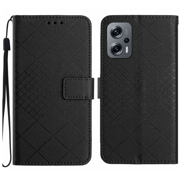 Funda para teléfono de cuero con textura de cuadrícula rómbica, For Xiaomi Redmi Note 12 4G Global, For Xiaomi Redmi A1 / A2, For Xiaomi Redmi 11A / Poco C55, For Xiaomi Redmi Note 12 Pro+ India, For Xiaomi Redmi Note 12 Pro India                      ...
