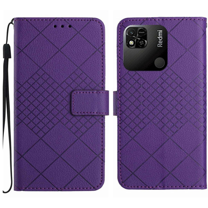Funda para teléfono de cuero con textura de cuadrícula rómbica, For Xiaomi Poco F4 5G, For Xiaomi Redmi 10A / 9C, For Xiaomi 12 Pro, For Xiaomi 12