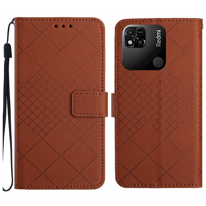 Funda para teléfono de cuero con textura de cuadrícula rómbica, For Xiaomi Poco F4 5G, For Xiaomi Redmi 10A / 9C, For Xiaomi 12 Pro, For Xiaomi 12