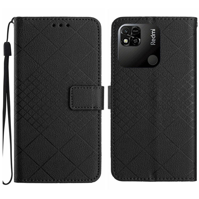 Funda para teléfono de cuero con textura de cuadrícula rómbica, For Xiaomi Poco F4 5G, For Xiaomi Redmi 10A / 9C, For Xiaomi 12 Pro, For Xiaomi 12