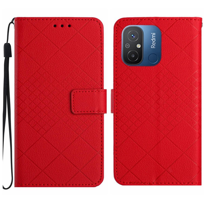 Funda para teléfono de cuero con textura de cuadrícula rómbica, For Xiaomi Redmi Note 12 4G Global, For Xiaomi Redmi A1 / A2, For Xiaomi Redmi 11A / Poco C55, For Xiaomi Redmi Note 12 Pro+ India, For Xiaomi Redmi Note 12 Pro India                      ...