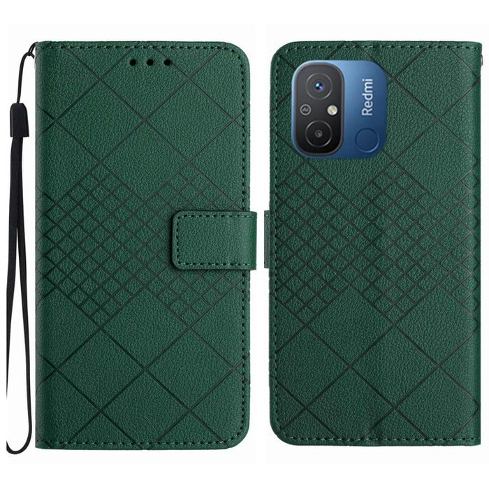 Funda para teléfono de cuero con textura de cuadrícula rómbica, For Xiaomi Redmi Note 12 4G Global, For Xiaomi Redmi A1 / A2, For Xiaomi Redmi 11A / Poco C55, For Xiaomi Redmi Note 12 Pro+ India, For Xiaomi Redmi Note 12 Pro India                      ...