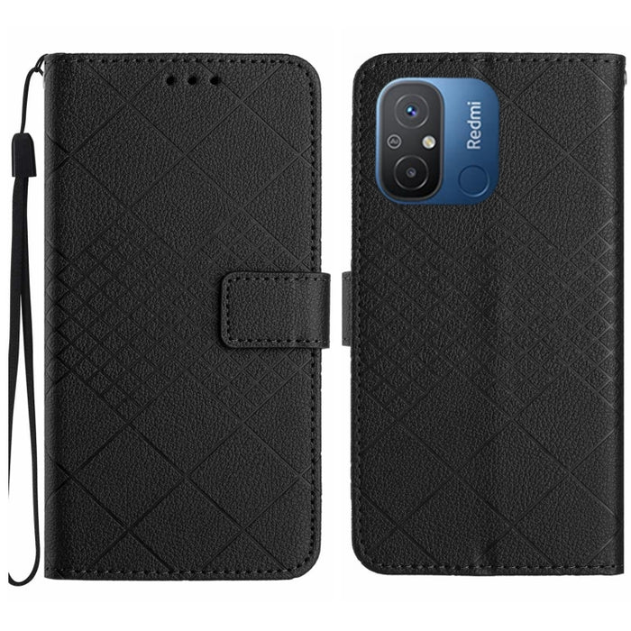 Funda para teléfono de cuero con textura de cuadrícula rómbica, For Xiaomi Redmi Note 12 4G Global, For Xiaomi Redmi A1 / A2, For Xiaomi Redmi 11A / Poco C55, For Xiaomi Redmi Note 12 Pro+ India, For Xiaomi Redmi Note 12 Pro India                      ...