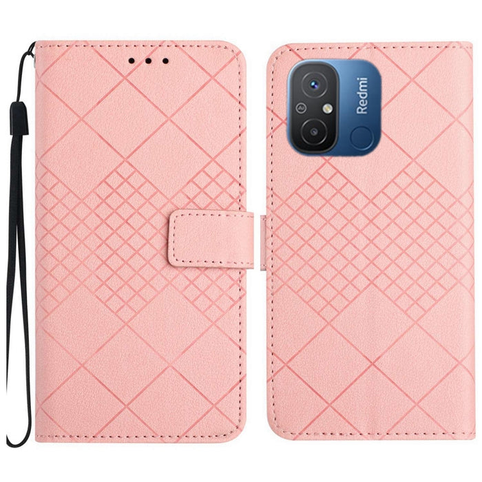 Funda para teléfono de cuero con textura de cuadrícula rómbica, For Xiaomi Redmi Note 12 4G Global, For Xiaomi Redmi A1 / A2, For Xiaomi Redmi 11A / Poco C55, For Xiaomi Redmi Note 12 Pro+ India, For Xiaomi Redmi Note 12 Pro India                      ...