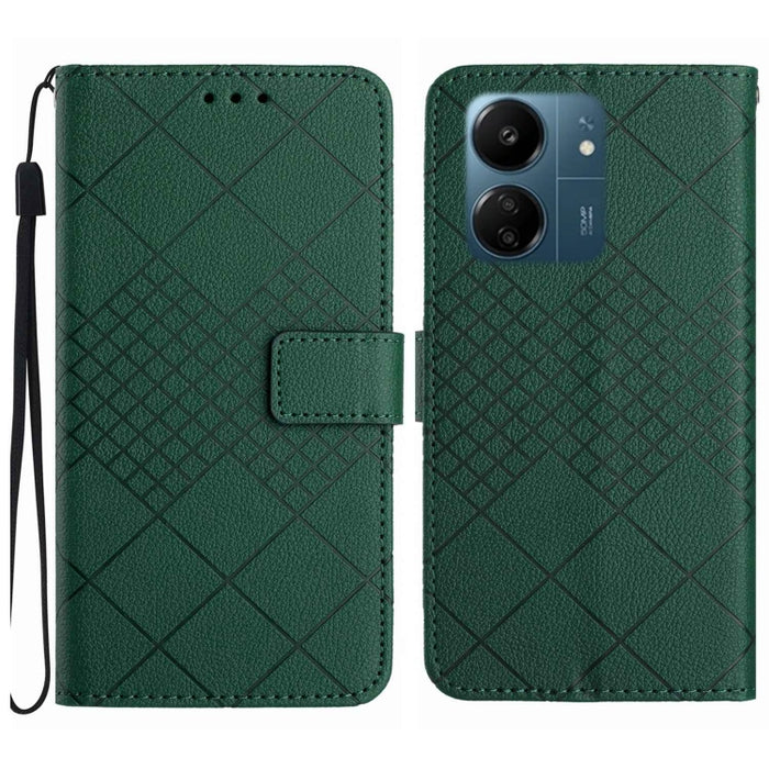 Funda para teléfono de cuero con textura de cuadrícula rómbica, For Xiaomi Redmi 13 4G Global / 5G Global, For Xiaomi Redmi A3, For Xiaomi Redmi Note 13 4G Global, For Xiaomi Redmi 13C 5G, For Xiaomi 14 Ultra, For Xiaomi 14 Pro, For Xiaomi 14          ...