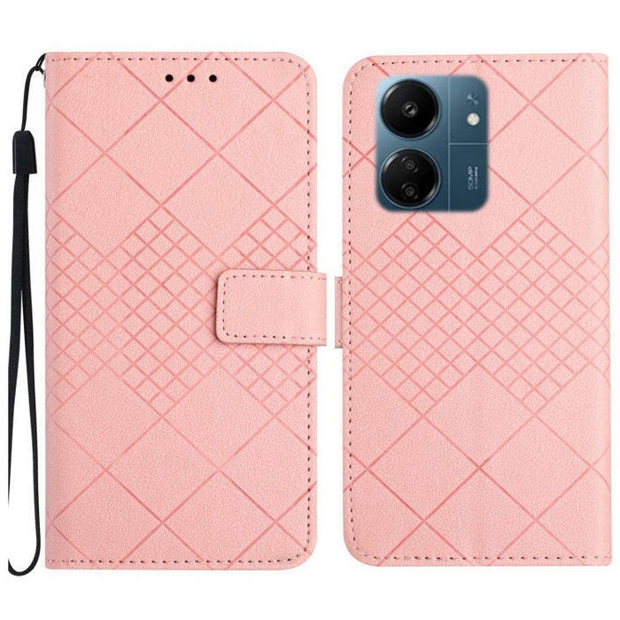 Funda para teléfono de cuero con textura de cuadrícula rómbica, For Xiaomi Redmi 13 4G Global / 5G Global, For Xiaomi Redmi A3, For Xiaomi Redmi Note 13 4G Global, For Xiaomi Redmi 13C 5G, For Xiaomi 14 Ultra, For Xiaomi 14 Pro, For Xiaomi 14          ...