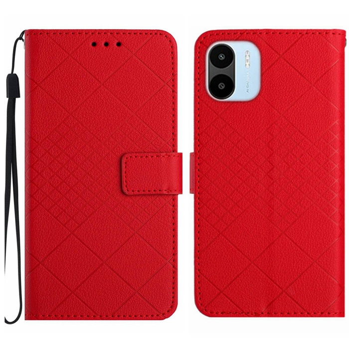 Funda para teléfono de cuero con textura de cuadrícula rómbica, For Xiaomi Redmi Note 12 4G Global, For Xiaomi Redmi A1 / A2, For Xiaomi Redmi 11A / Poco C55, For Xiaomi Redmi Note 12 Pro+ India, For Xiaomi Redmi Note 12 Pro India                      ...