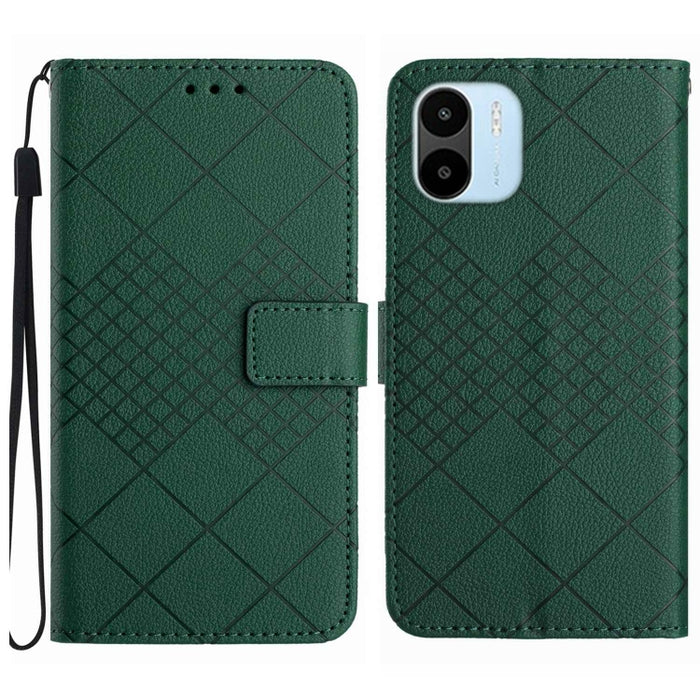 Funda para teléfono de cuero con textura de cuadrícula rómbica, For Xiaomi Redmi Note 12 4G Global, For Xiaomi Redmi A1 / A2, For Xiaomi Redmi 11A / Poco C55, For Xiaomi Redmi Note 12 Pro+ India, For Xiaomi Redmi Note 12 Pro India                      ...