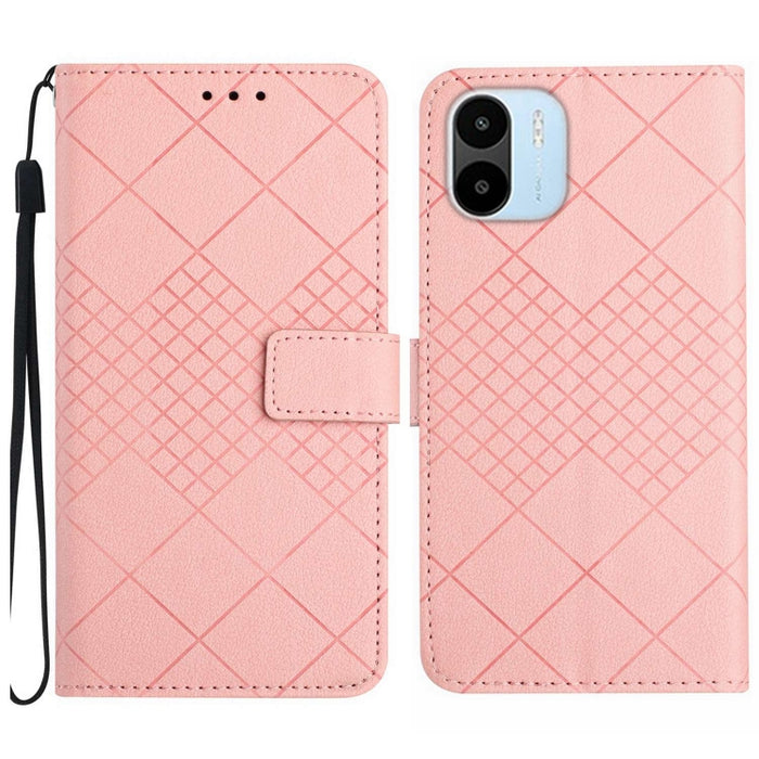 Funda para teléfono de cuero con textura de cuadrícula rómbica, For Xiaomi Redmi Note 12 4G Global, For Xiaomi Redmi A1 / A2, For Xiaomi Redmi 11A / Poco C55, For Xiaomi Redmi Note 12 Pro+ India, For Xiaomi Redmi Note 12 Pro India                      ...