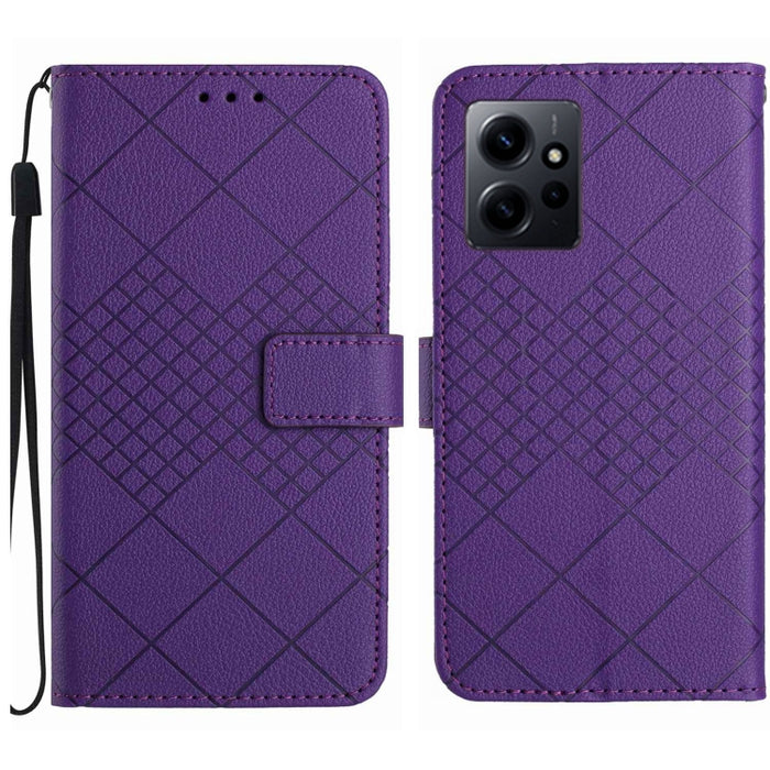 Funda para teléfono de cuero con textura de cuadrícula rómbica, For Xiaomi Redmi Note 12 4G Global, For Xiaomi Redmi A1 / A2, For Xiaomi Redmi 11A / Poco C55, For Xiaomi Redmi Note 12 Pro+ India, For Xiaomi Redmi Note 12 Pro India                      ...