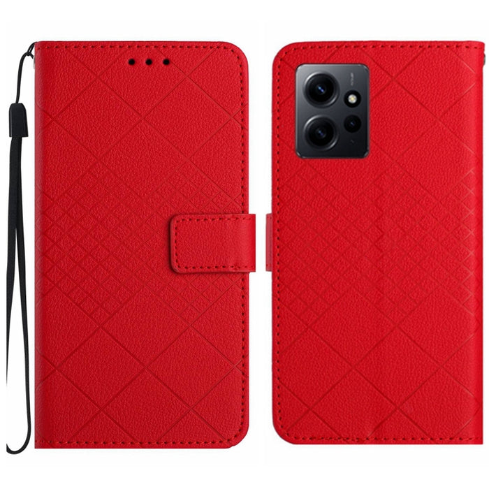 Funda para teléfono de cuero con textura de cuadrícula rómbica, For Xiaomi Redmi Note 12 4G Global, For Xiaomi Redmi A1 / A2, For Xiaomi Redmi 11A / Poco C55, For Xiaomi Redmi Note 12 Pro+ India, For Xiaomi Redmi Note 12 Pro India                      ...