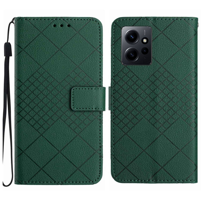 Funda para teléfono de cuero con textura de cuadrícula rómbica, For Xiaomi Redmi Note 12 4G Global, For Xiaomi Redmi A1 / A2, For Xiaomi Redmi 11A / Poco C55, For Xiaomi Redmi Note 12 Pro+ India, For Xiaomi Redmi Note 12 Pro India                      ...