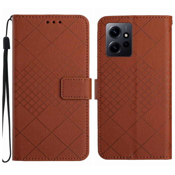Funda para teléfono de cuero con textura de cuadrícula rómbica, For Xiaomi Redmi Note 12 4G Global, For Xiaomi Redmi A1 / A2, For Xiaomi Redmi 11A / Poco C55, For Xiaomi Redmi Note 12 Pro+ India, For Xiaomi Redmi Note 12 Pro India                      ...