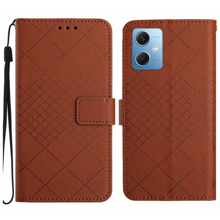 Funda para teléfono de cuero con textura de cuadrícula rómbica, For Xiaomi Redmi Note 12 4G Global, For Xiaomi Redmi A1 / A2, For Xiaomi Redmi 11A / Poco C55, For Xiaomi Redmi Note 12 Pro+ India, For Xiaomi Redmi Note 12 Pro India                      ...