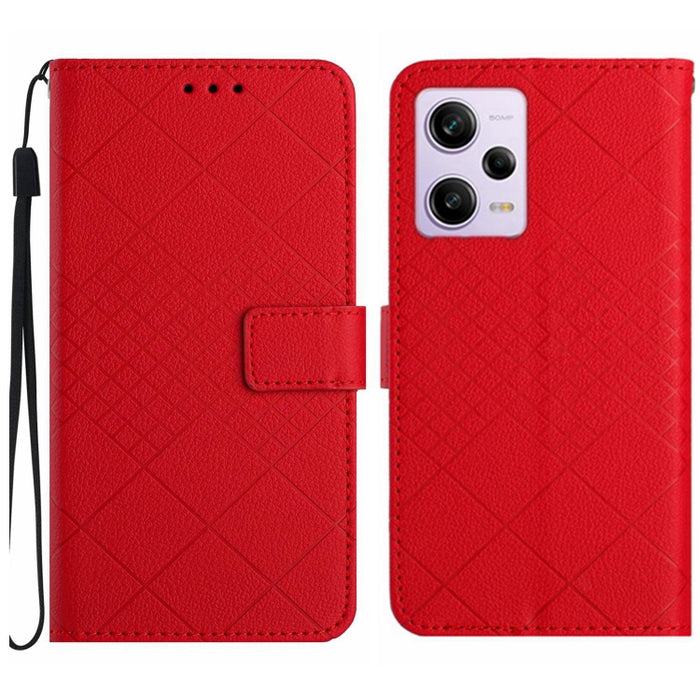 Funda para teléfono de cuero con textura de cuadrícula rómbica, For Xiaomi Redmi Note 12 4G Global, For Xiaomi Redmi A1 / A2, For Xiaomi Redmi 11A / Poco C55, For Xiaomi Redmi Note 12 Pro+ India, For Xiaomi Redmi Note 12 Pro India                      ...