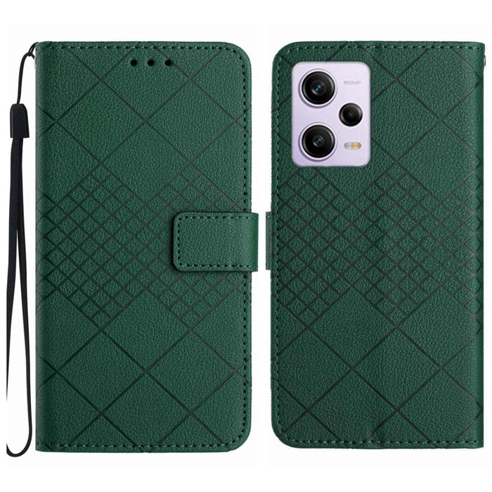 Funda para teléfono de cuero con textura de cuadrícula rómbica, For Xiaomi Redmi Note 12 4G Global, For Xiaomi Redmi A1 / A2, For Xiaomi Redmi 11A / Poco C55, For Xiaomi Redmi Note 12 Pro+ India, For Xiaomi Redmi Note 12 Pro India                      ...