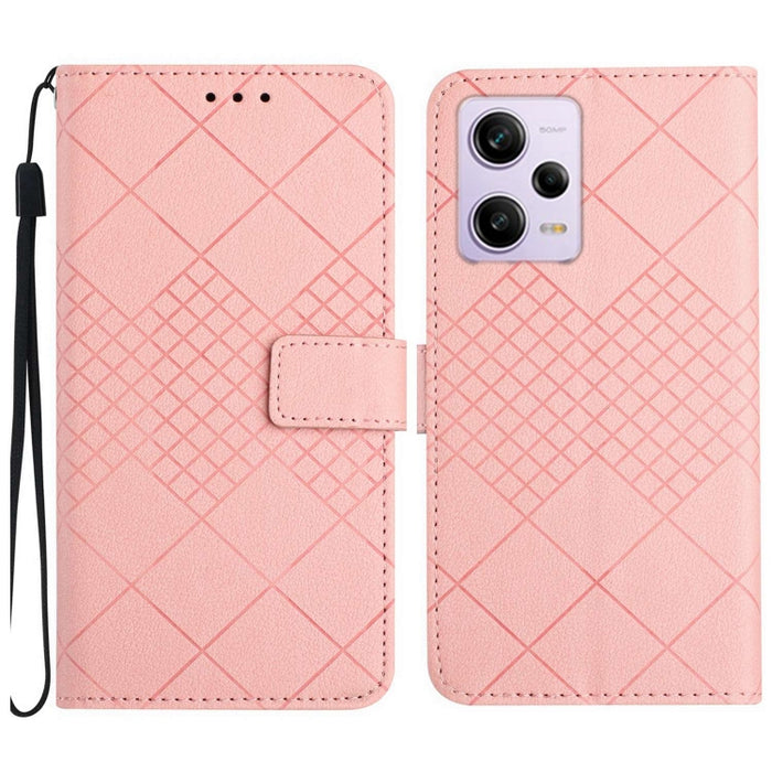 Funda para teléfono de cuero con textura de cuadrícula rómbica, For Xiaomi Redmi Note 12 4G Global, For Xiaomi Redmi A1 / A2, For Xiaomi Redmi 11A / Poco C55, For Xiaomi Redmi Note 12 Pro+ India, For Xiaomi Redmi Note 12 Pro India                      ...