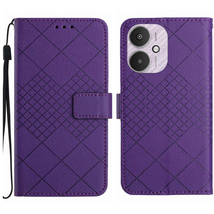 Funda para teléfono de cuero con textura de cuadrícula rómbica, For Xiaomi Redmi 13 4G Global / 5G Global, For Xiaomi Redmi A3, For Xiaomi Redmi Note 13 4G Global, For Xiaomi Redmi 13C 5G, For Xiaomi 14 Ultra, For Xiaomi 14 Pro, For Xiaomi 14          ...