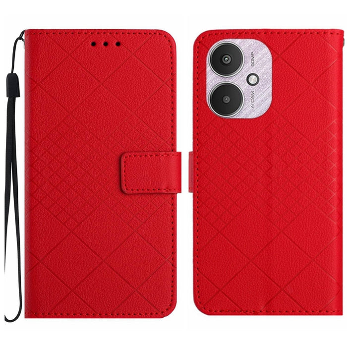 Funda para teléfono de cuero con textura de cuadrícula rómbica, For Xiaomi Redmi 13 4G Global / 5G Global, For Xiaomi Redmi A3, For Xiaomi Redmi Note 13 4G Global, For Xiaomi Redmi 13C 5G, For Xiaomi 14 Ultra, For Xiaomi 14 Pro, For Xiaomi 14          ...