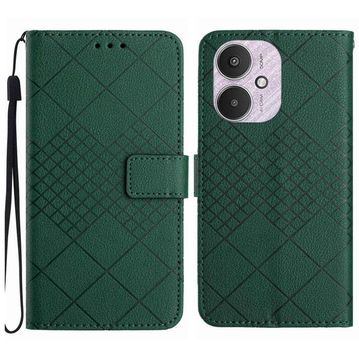 Funda para teléfono de cuero con textura de cuadrícula rómbica, For Xiaomi Redmi 13 4G Global / 5G Global, For Xiaomi Redmi A3, For Xiaomi Redmi Note 13 4G Global, For Xiaomi Redmi 13C 5G, For Xiaomi 14 Ultra, For Xiaomi 14 Pro, For Xiaomi 14          ...