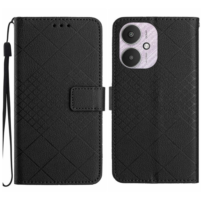 Funda para teléfono de cuero con textura de cuadrícula rómbica, For Xiaomi Redmi 13 4G Global / 5G Global, For Xiaomi Redmi A3, For Xiaomi Redmi Note 13 4G Global, For Xiaomi Redmi 13C 5G, For Xiaomi 14 Ultra, For Xiaomi 14 Pro, For Xiaomi 14          ...